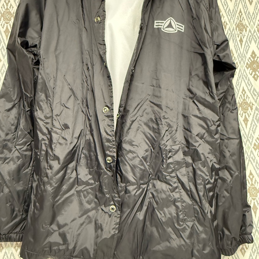 Active Black Windbreaker Jacket with Logo
